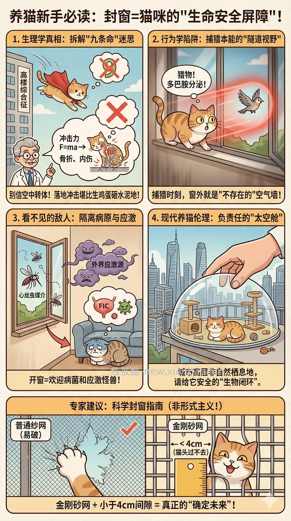 讨论/【科普】养猫科普漫画，不定期更新中（2.10 更新封窗、新手养猫误区科普） - 线报酷